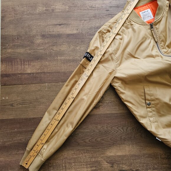 Fairplay "All Is Fair" Braeden Lightweight Bomber Jacket, L, Beige & Orange - Picture 4 of 8